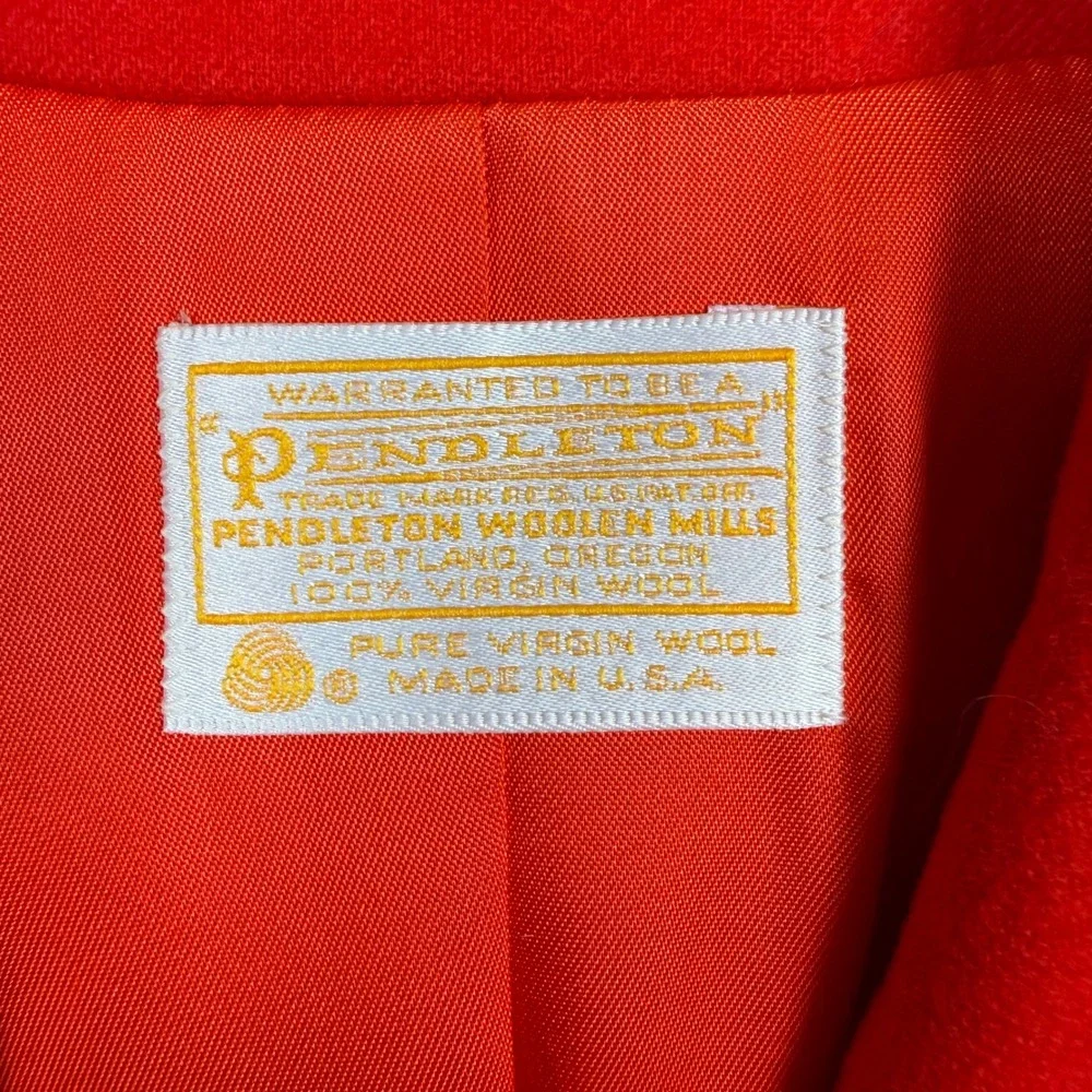 Pendleton Vintage Red 100% Virgin Wool Blazer Jacket Made in USA Single Button